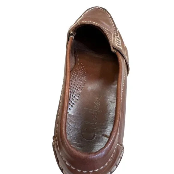 Cole Haan Mens Brown Leather Slip-On Loafers Size 10D SKU 8215 - Picture 9 of 11